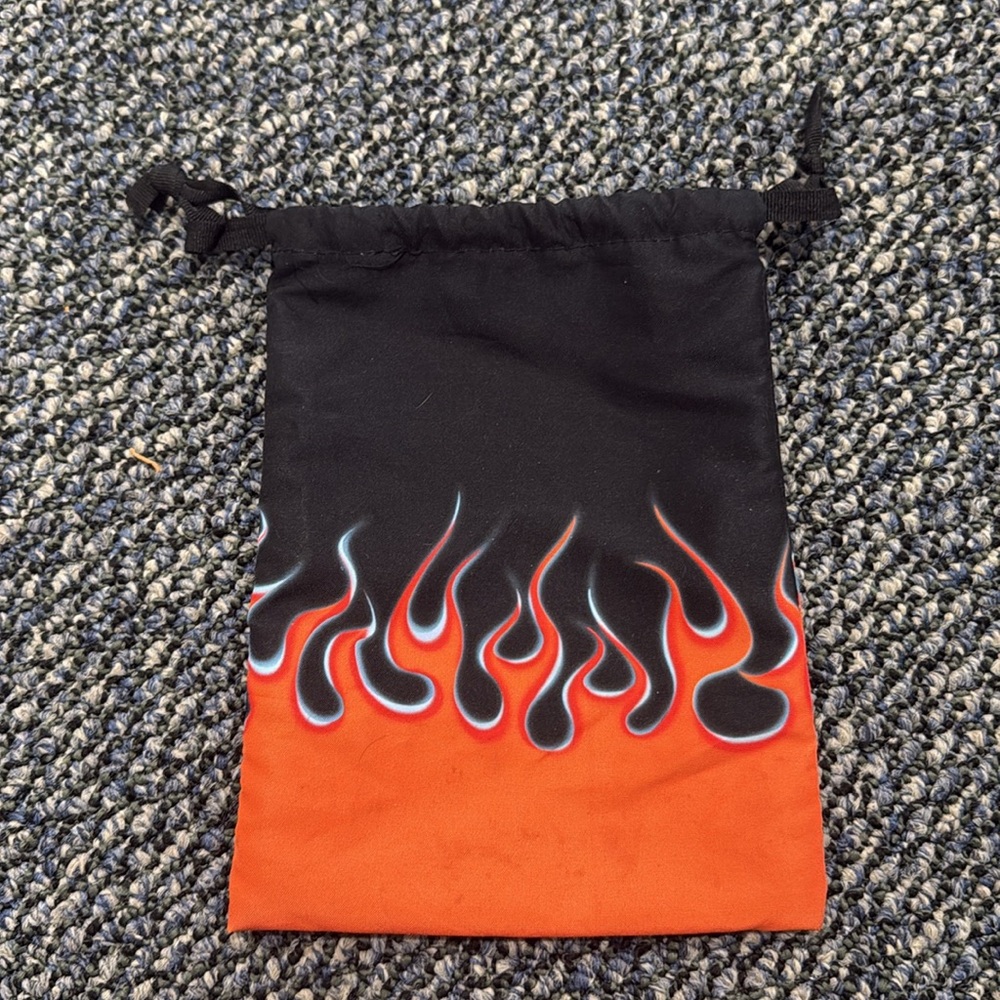 Prada Black and Orange Flame Drawstring Bag - Picture 3 of 4